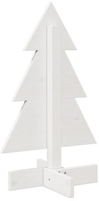 Árvore Natal decorativa 60 cm madeira de pinho maciça branco