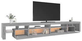 Móvel de TV com luzes LED 290x36,5x40 cm sonoma cinza