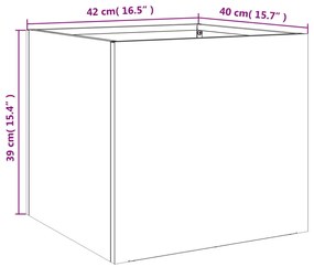 Vaso/floreira 42x40x39 cm aço branco