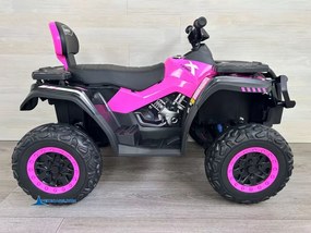 Moto 4 Eléctrica para crianças XT-SPEED 24V, 4x4, Rodas de borracha, Assento em couro sintético Rosa