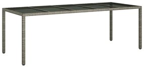 Mesa de Jantar de Jardim Cinza 250x100x75 cm Vime PE