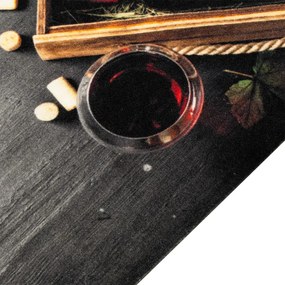 Tapete de cozinha lavável 60x180 cm veludo padrão garrafa vinho