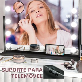 Espelho de Maquilhagem Estilo Hollywood com Luzes Espelho de Toucador