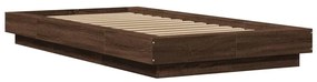 Estrutura de cama 90x190 cm derivados madeira carvalho castanho