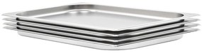 vidaXL Recipientes gastronorm 4 pcs GN 1/1 20 mm aço inoxidável