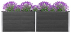 Canteiro elevado de jardim 200x50x91 cm WPC cinzento