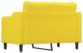 Sofá de 2 lugares 120 cm tecido amarelo-claro