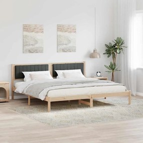 vidaXL Estrutura da Cama com cabeceira Cinza Escuro 200 x 200 cm