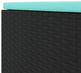 5 pcs conjunto lounge de jardim c/ almofadões vime PE preto