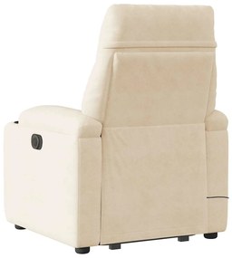 Poltrona de massagens reclinável elevatória microfibra bege