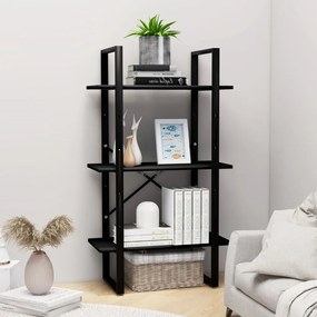 806508 vidaXL Unidade de prateleiras 60x30x105 cm contraplacado preto