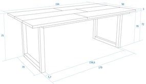 Mesa de sala de jantar | 10 pessoas | 200 | Robusto e estável graças à sua estrutura e pernas sólidas | Ideal para reuniões familiares | Oak e branco