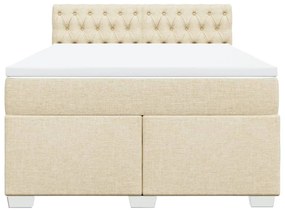 Cama com molas/colchão 140x200 cm tecido cor creme