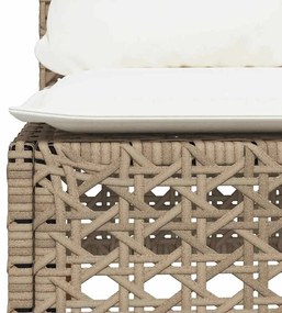 8 pcs conjunto de sofás p/ jardim com almofadões vime PE bege