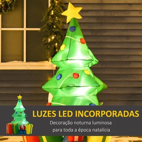 Árvore de Natal Insuflável 1,5 m Árvore Decorativa de Natal com Decora