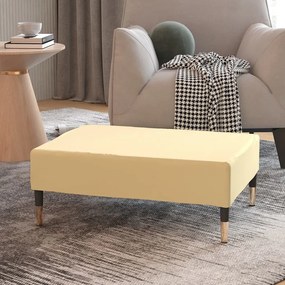 vidaXL Apoio de pés 78x56x32 cm veludo cor creme