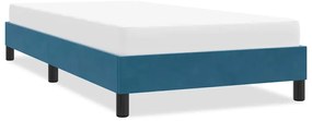 Estrutura de cama sem colchão 80x220 cm veludo azul-escuro