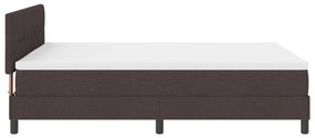 Cama com Box Spring e Colchão Castanho Escuro 140x190 cm Tecido