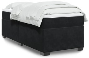Cama com molas/colchão 100x200 cm veludo preto
