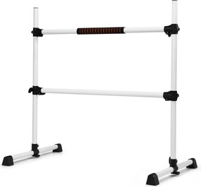 Barra dupla para ballet portátil com altura ajustável para meninas Adultos Fitness Dançar Alongar músculos 124,5 x 71 x 120 cm Prata