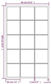 Espelhos de parede 2 pcs 100x60 cm metal preto