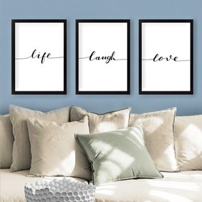 Pintura Decorativa com Moldura (3 Peças) SET_041 – Multicolor – 24 x 2