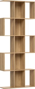 HOMCOM Estante de 5 Níveis Estante de Livros Estreita Estante em Forma de S 80x24x200 cm Carvalho | Aosom Portugal