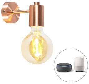 LED Candeeiro de parede Art Deco inteligente cobre incl. lâmpada WiFi G95 - Facil Moderno