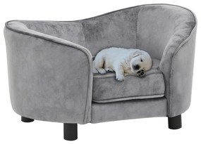 vidaXL Sofá para cães 69x49x40 cm pelúcia cinzento