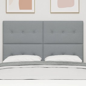 Cabeceira vidaXL Botão Tufted Cinza Claro 140 cm Tecido