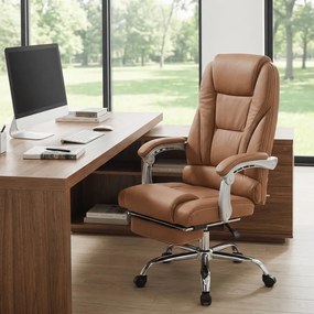 Cadeira de escritório Pacific com função de massagem castanho claro