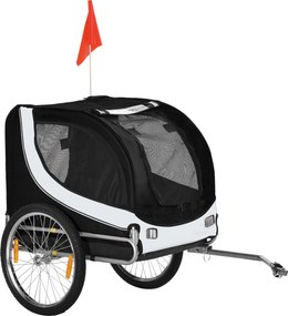 PawHut Atrelado de Bicicleta Cão de Estimação 130x90x110 cm 1 Bandeira 6 Refletores Bicicleta | Aosom Portugal