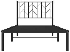 Estrutura de cama com cabeceira 90x200 cm metal preto