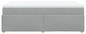 Cama boxspring com colchão 120x190 cm tecido cinzento-claro