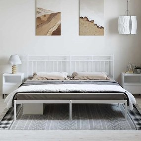 Estrutura de cama com cabeceira 183x213 cm metal branco