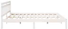 Estrutura da Cama Branco 180 x 200 cm Madeira de pinho maciça