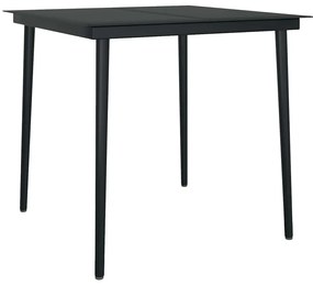 Conjunto de jantar jardim 5 peças vidro vime PE preto