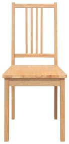 Cadeiras de jantar 2 pcs madeira seringueira maciça natural