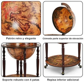 Garrafeira 45 cm em forma de globo Garrafeira Século XVI von Retro Castanha