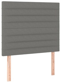 Cama com molas/colchão 80x200 cm tecido cinzento-escuro