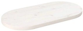 Tampo de mesa oval 80x40x2,5 cm pinho maciço branco