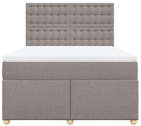 Cama com molas/colchão 140x190 cm tecido castanho-acinzentado