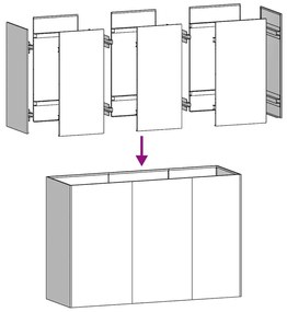 Vaso/floreira 120x40x80 cm aço laminado a frio antracite