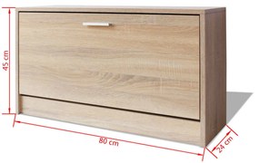 Sapateira Atlanta - 80x24x45 cm - Cor Carvalho - MDF e Aglomerado - De