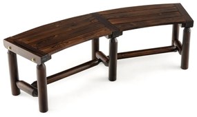 Banco de jardim exterior para 2 pessoas de madeira rústica para 2 pessoas Capacidade de carga 325 kg 139 x 36 x 41 cm Castanho