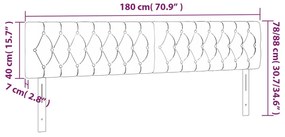 Cabeceira de cama c/luzes LED veludo 180x7x78/88 cm cinza-claro