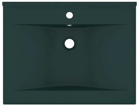 Lavatório orifício torneira 60x46 cm cerâmica verde-escuro mate
