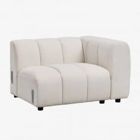 Módulo De Canto Direito Para Sofá Modular Em Tecido Bouclé Eliot Bouclé Bege Creme - Sklum