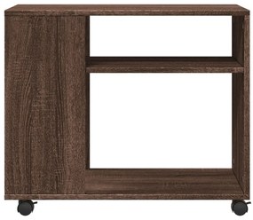 Mesa de apoio com rodas derivados de madeira carvalho castanho