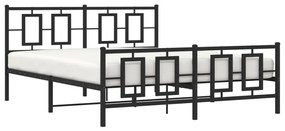 Estrutura de cama sem colchão com pés 160x200 cm preto